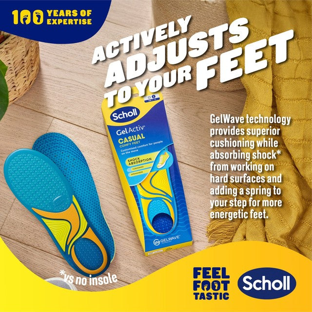 Scholl Gel Activ Casual shoe insoles large (British brand)
