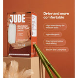 Jude bamboo everyday pads for bladder leaks, imported from the UK