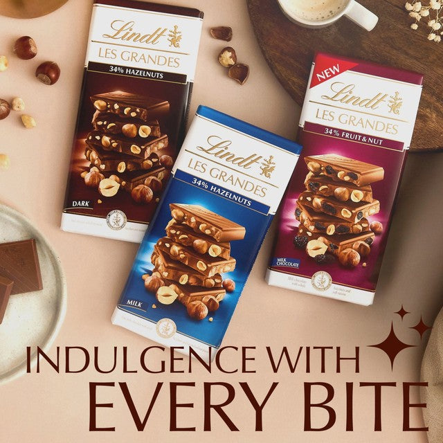 Lindt hazelnuts dark chocolate bar 150g, UK version