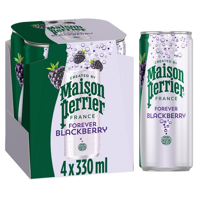 Maison Perrier Forever Blackberry sparkling water multipack 4 cans (British brand)