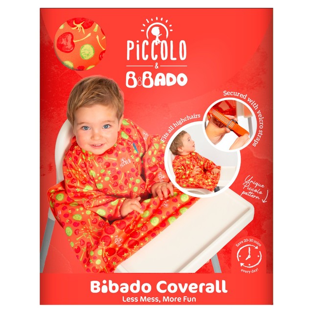 Piccolo X BiBADO Weaning Coverall Bib Red, imported from the UK