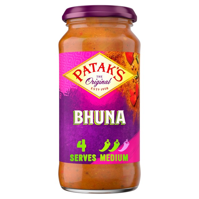 Patak's Bhuna Curry Sauce 450g jar, imported from the UK