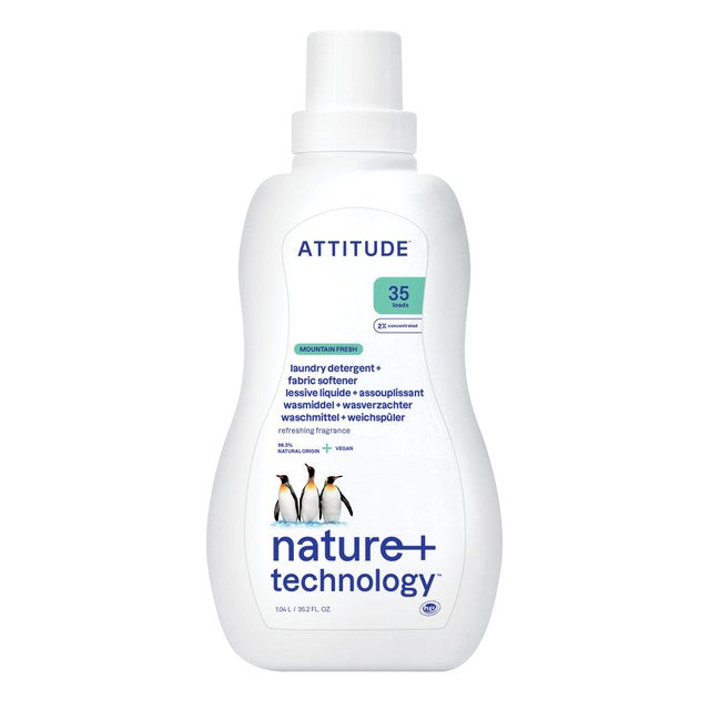 Attitude Mountain Essentials laundry detergent and fabric softener 1050ml - British product