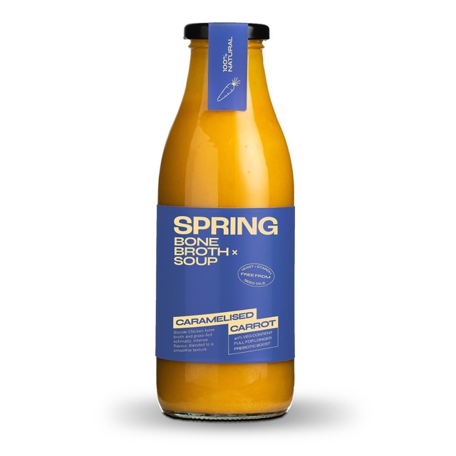 Spring Caramelised Carrot and Blonde Chicken Bone Broth Soup 490g (British brand)
