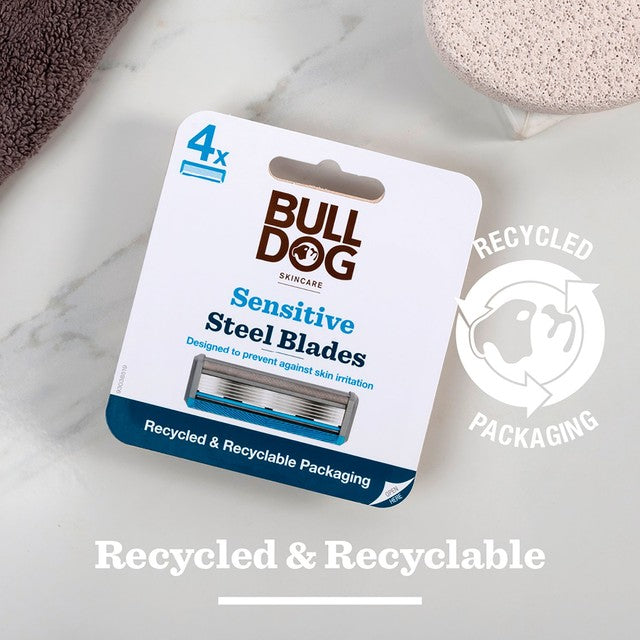 Bulldog Sensitive Steel Razor Blades 4 Pack - British product