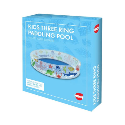 M&S Hoot Kids Three Ring Inflatable Paddling Pool with Sea Life Print 1.22m x 0.25m- Buy online at McGrocer