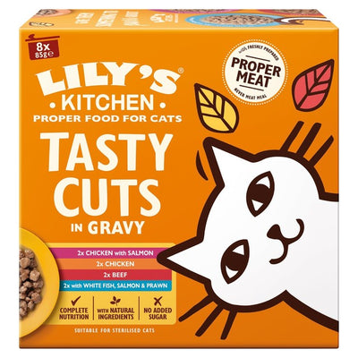 M&S Lily's Kitchen Tasty Cuts in Gravy Mixed Multipack Wet Cat Food 8 x 85g- Buy online at McGrocer