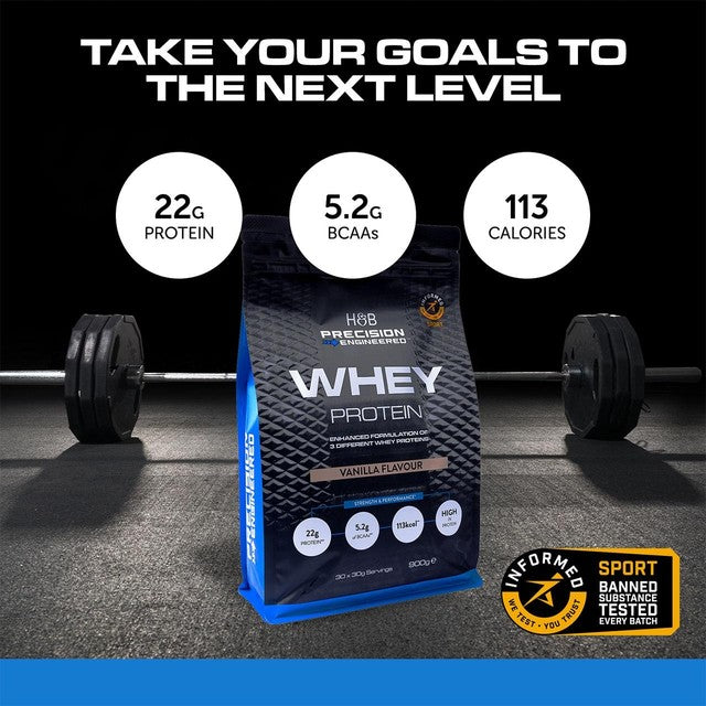 Precision Engineered whey protein powder vanilla 900g, imported from the UK