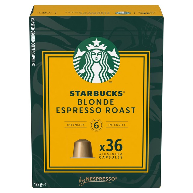Starbucks Blonde Espresso Roast Nespresso coffee capsules 36 capsules (British brand)