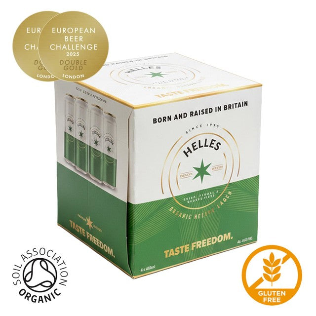 Freedom Brewery organic Helles lager 4 pack, UK version