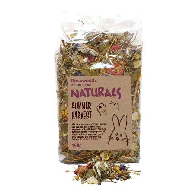 Rosewood Summer Harvest small animal forage treat 150g, imported from the UK