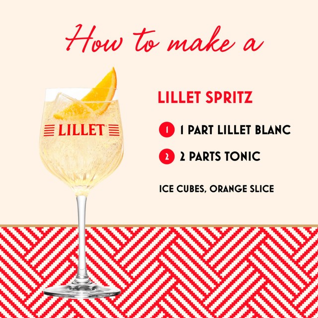 Lillet Blanc white wine-based aperitif bottle, UK version