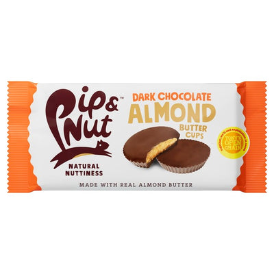 M&S Pip & Nut Dark Chocolate Almond Butter Cups Plant-Based Chocolate Snack 31g- Buy online at McGrocer