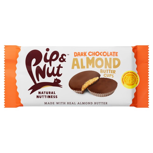 Pip & Nut dark chocolate almond butter cups 31g, imported from the UK