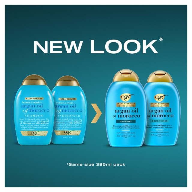 OGX Hydrate Revive Argan Oil Shampoo 385ml, imported from the UK