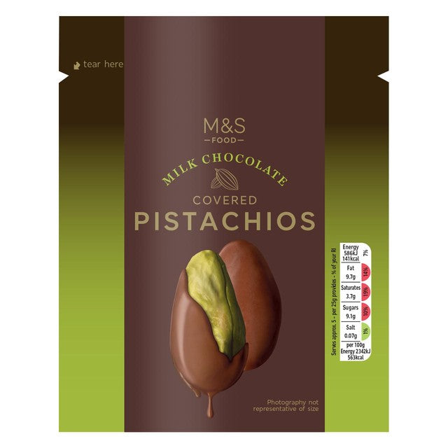 M&S milk chocolate pistachios 130g, imported from the UK