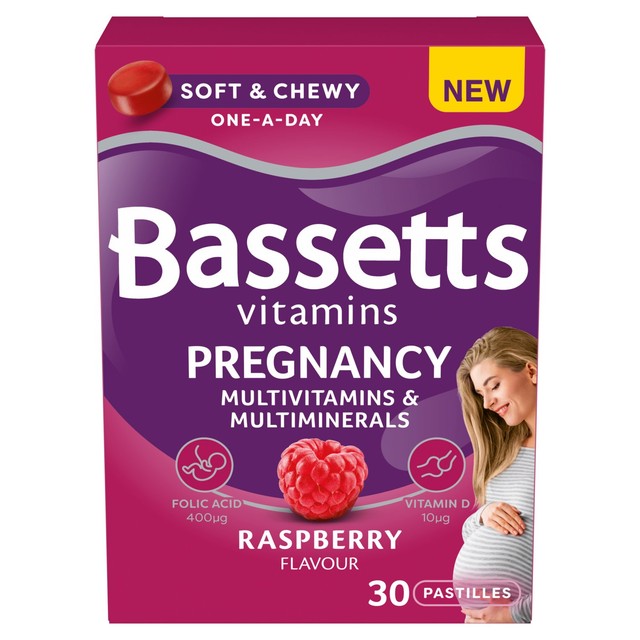 Bassetts pregnancy raspberry multivitamins 30s - British product