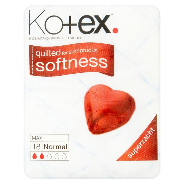 Kotex Maxi Pads Normal Flow 18 Count Pack, UK version