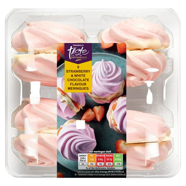 Sainsburys Strawberry White Chocolate Flavour Meringues Summer Edition Taste the Difference