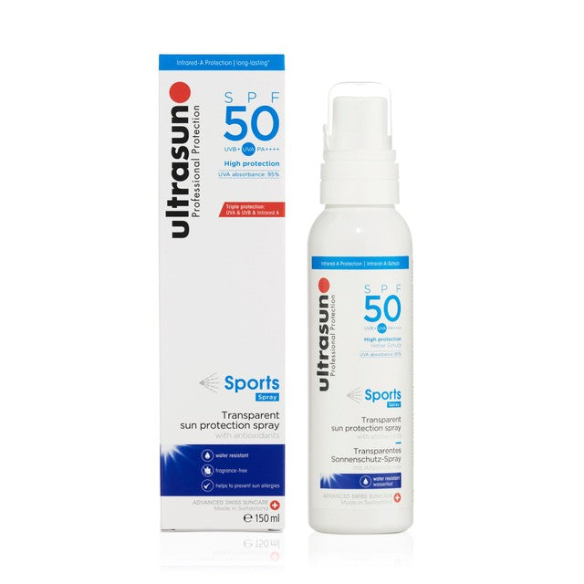 Ultrasun SPF 50 Sports Spray Sunscreen 150ml (British brand)