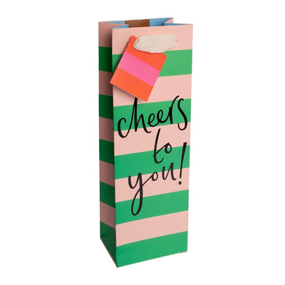 M&S Caroline Gardner Cheers To You Bottle Gift Bag 225x275x150mm- Buy online at McGrocer