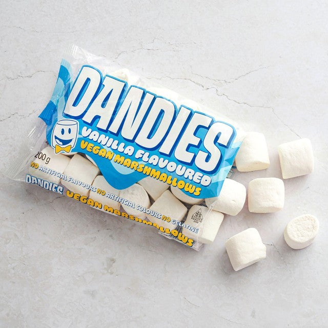 Dandies vegan vanilla marshmallows, imported from the UK