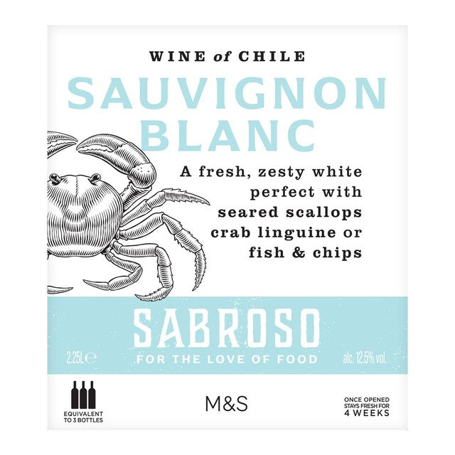 M&S Sauvignon Blanc wine pouch, UK version