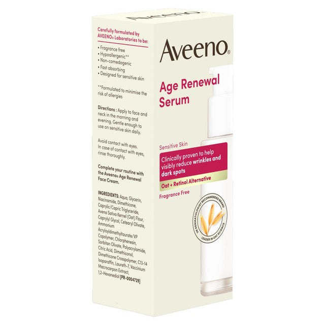 Aveeno Age Renewal serum for sensitive skin 30ml - British product