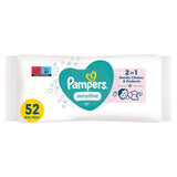 Pampers Sensitive Baby Wipes Unscented 52, imported from the UK