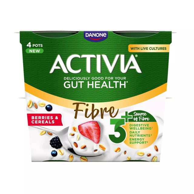 Activia Fibre Berries & Cereals yogurt multipack (British brand)
