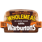 Warburtons wholemeal sliced medium bread loaf, imported from the UK