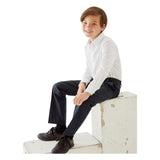 M&S Boys Slim Leg School Trousers Navy 10-11 Years, imported from the UK