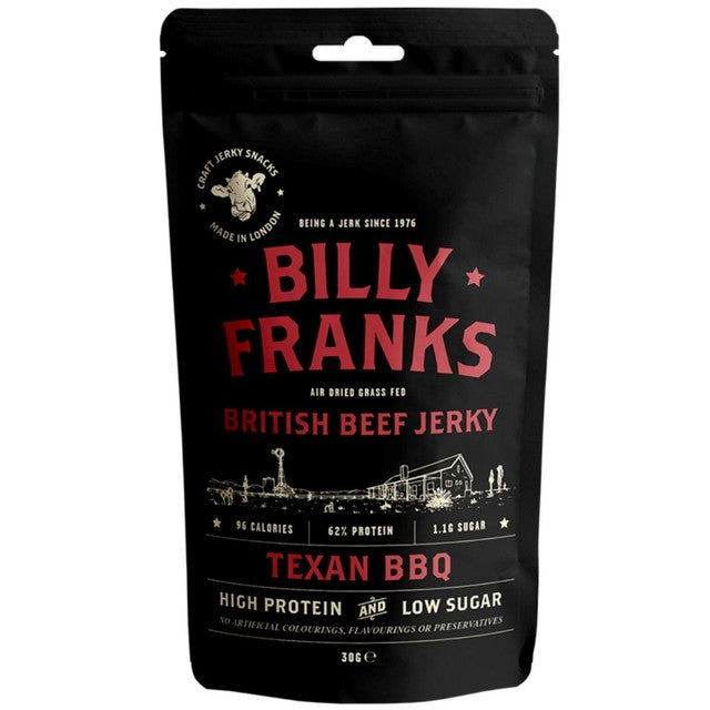 Billy Franks Texan BBQ beef jerky 30g (British brand)