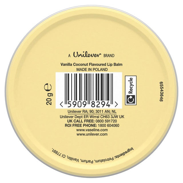 Vaseline Vanilla Daydream lip balm tin 20g (British brand)