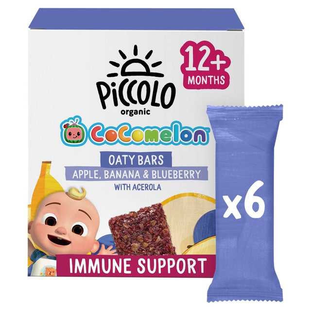 Piccolo organic apple banana blueberry oat bar 6x23g, imported from the UK
