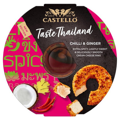 M&S Castello Chilli & Ginger Cream Cheese Ring Taste of Thailand Soft Cheese 125g- Buy online at McGrocer