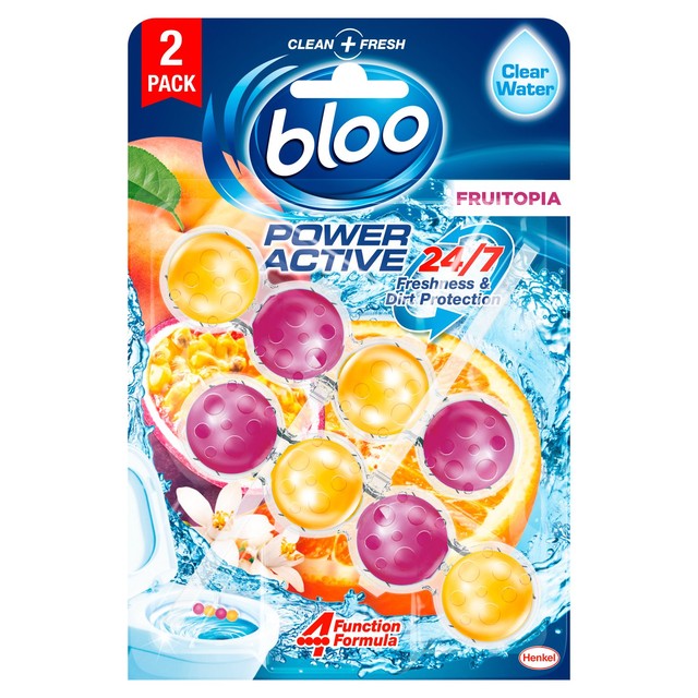 Bloo Power Active Fruitopia toilet rim block (British brand)