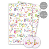 Abacus Happy Birthday gift wrap 2 x 50x70cm sheets, UK version
