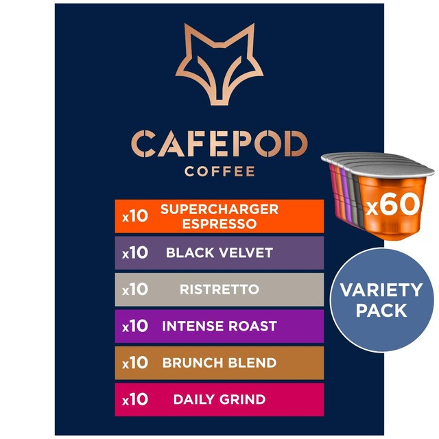 CafePod Variety Pack Nespresso compatible coffee pods 60 pods - British product