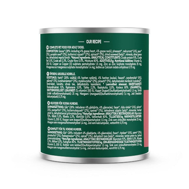 Natures Menu Country Hunter pheasant and goose wet dog food 6 x 600g, imported from the UK