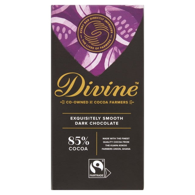 Divine 85% dark chocolate bar 90g - British product