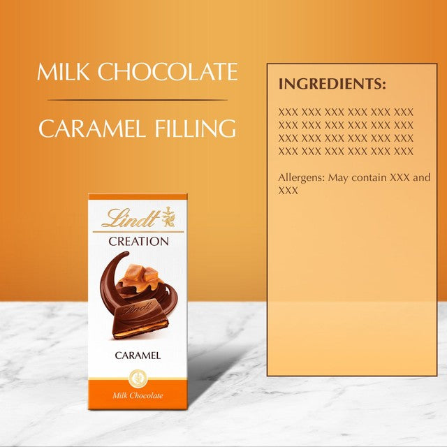 Lindt milk caramel chocolate bar 150g - British product