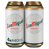 San Miguel Spanish Lager Beer 4 x 440ml cans (British brand)