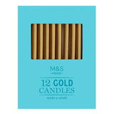 M&S gold birthday candles 12 pack, imported from the UK