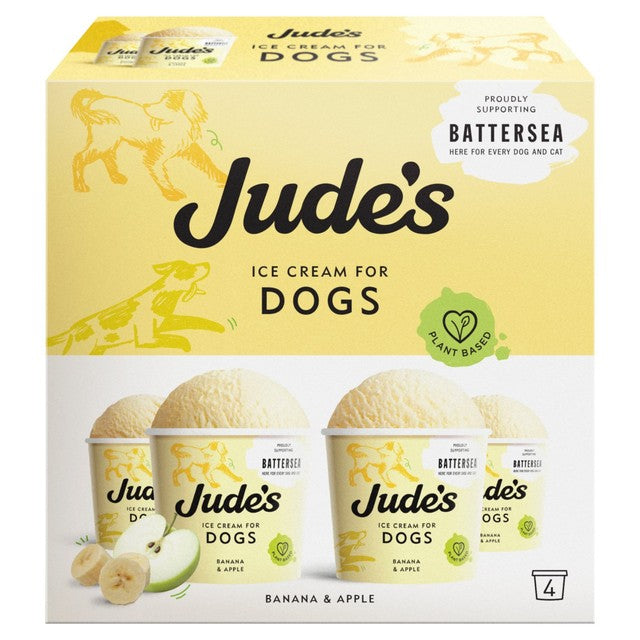 Jude's banana and apple dog ice cream 4 x 90ml, UK version