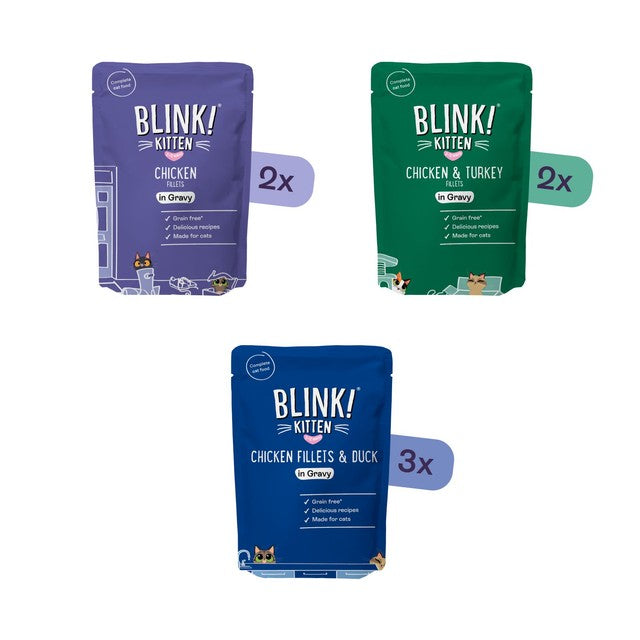 Blink kitten chicken fillets in gravy wet food pouches 680g - British product