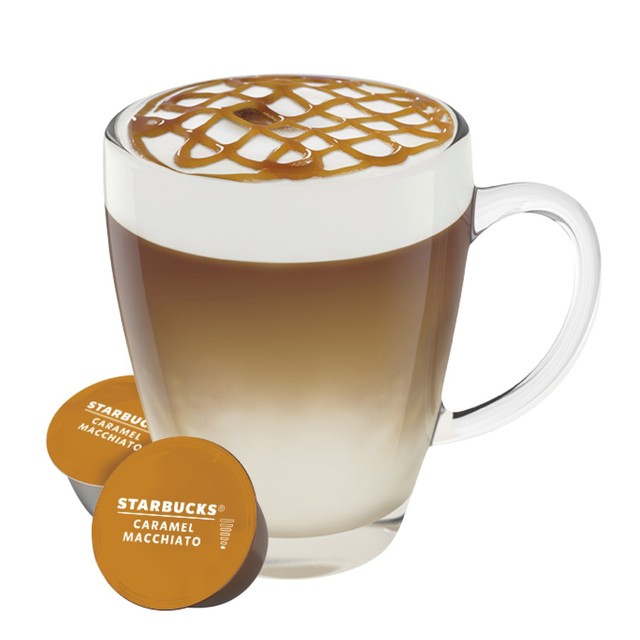 Starbucks Caramel Macchiato coffee pods for Dolce Gusto (British brand)