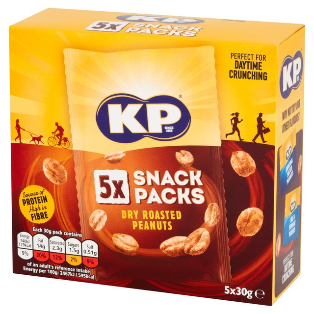 KP Dry Roasted Peanuts Multipack 5 x 30g, UK version