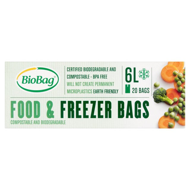 BioBag 6L compostable food and freezer bags - British product