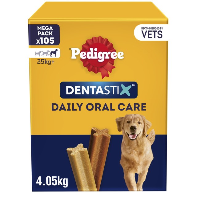 Pedigree Dentastix Daily Adult Large dog dental chews 105 sticks, imported from the UK